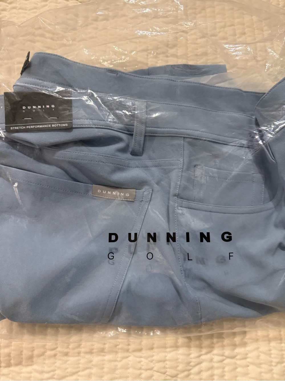 Dunning Golf Men's Performance Pants — Light Blue size 36/30